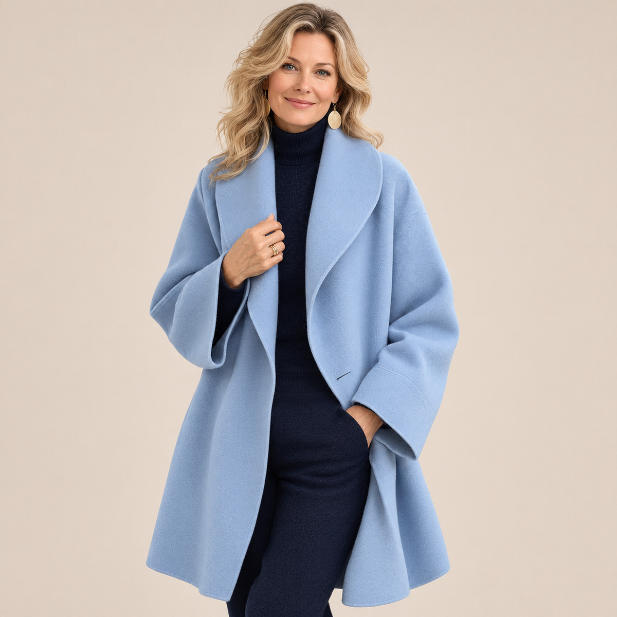 Jane wind-resistant shawl collar coat