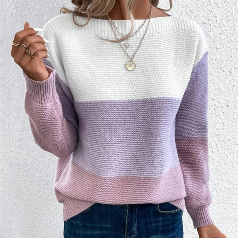 Nancy knitted patchwork sweater