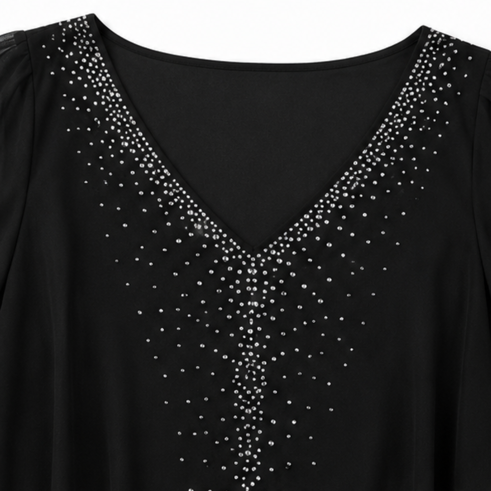 Jessamy embellished V-neck overlay dress