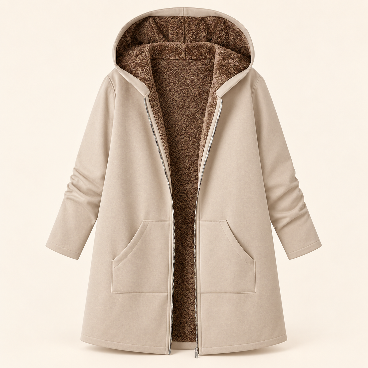 Evelyn sherpa-lined hooded coat