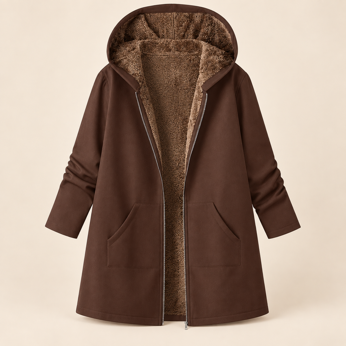 Evelyn sherpa-lined hooded coat