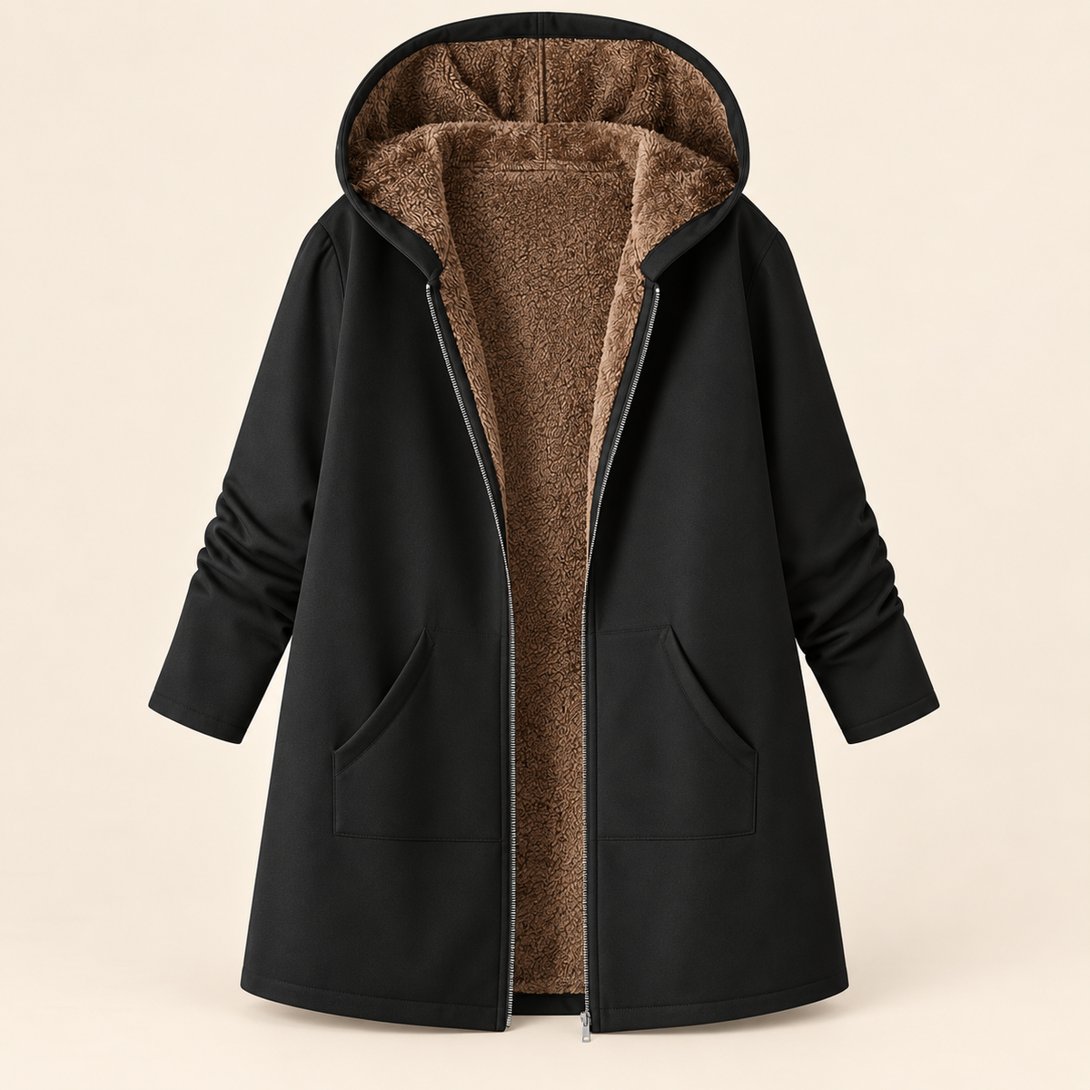 Evelyn sherpa-lined hooded coat