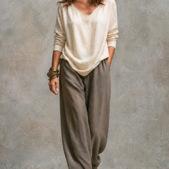 Simone layered wide-leg set