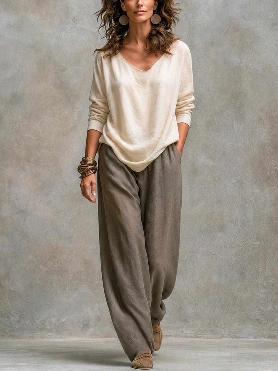 Simone layered wide-leg set