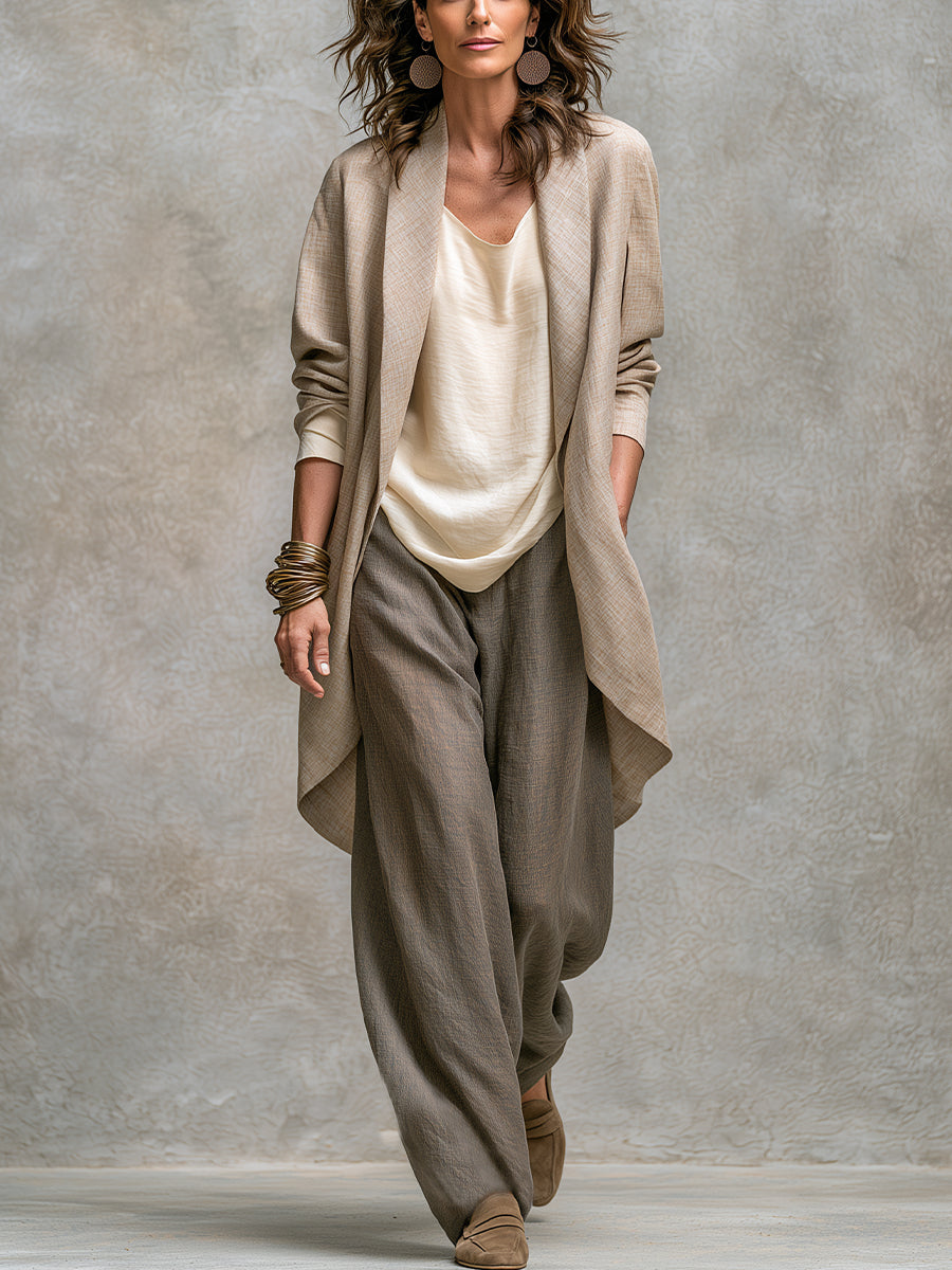 Simone layered wide-leg set
