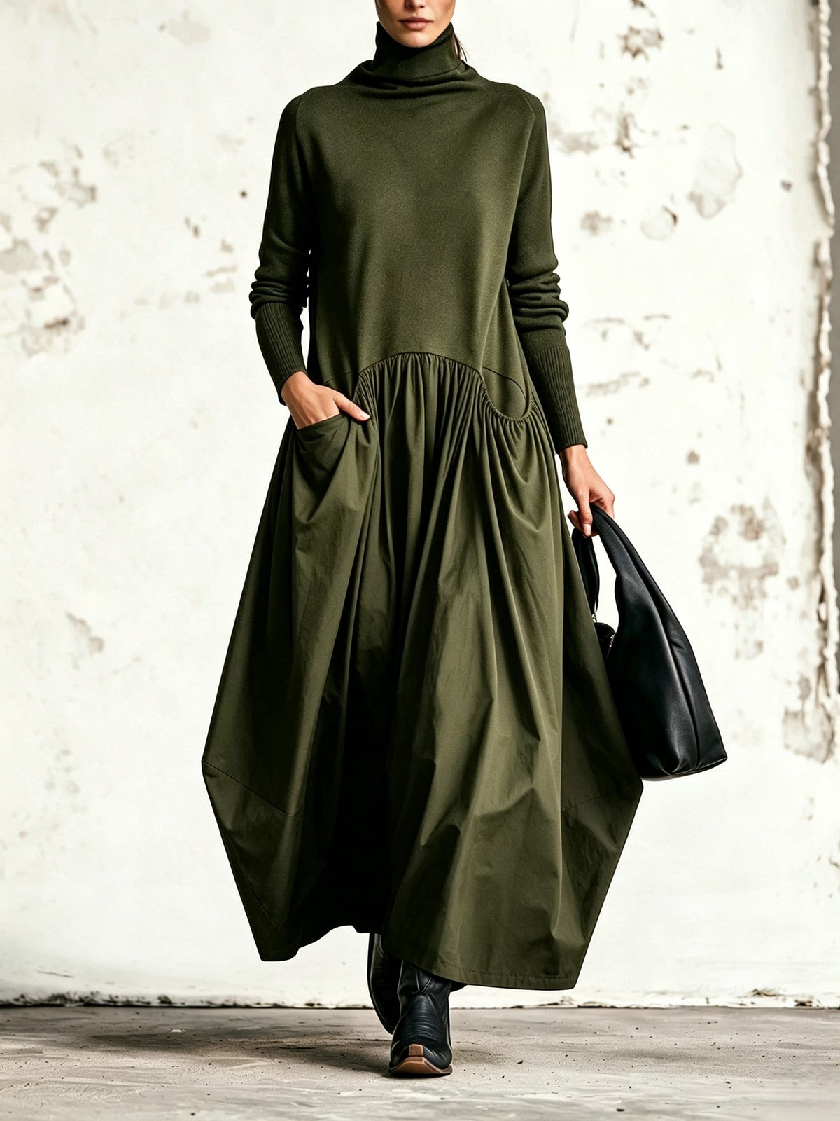 Sloane high neck pocket maxi dress