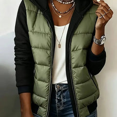 Sabrina colour-block padded jacket with hood