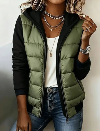 Sabrina colour-block padded jacket with hood