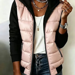 Sabrina colour-block padded jacket with hood