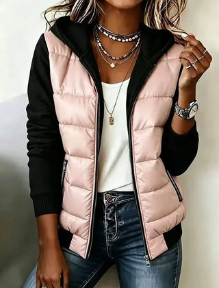 Sabrina colour-block padded jacket with hood