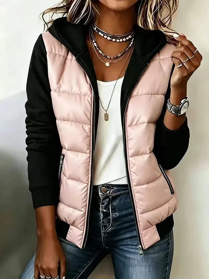 Sabrina colour-block padded jacket with hood