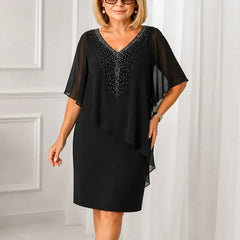 Jessamy embellished V-neck overlay dress