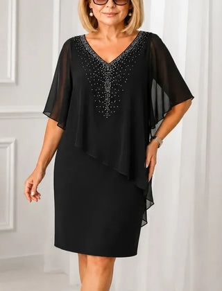 Jessamy embellished V-neck overlay dress
