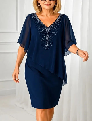 Jessamy embellished V-neck overlay dress