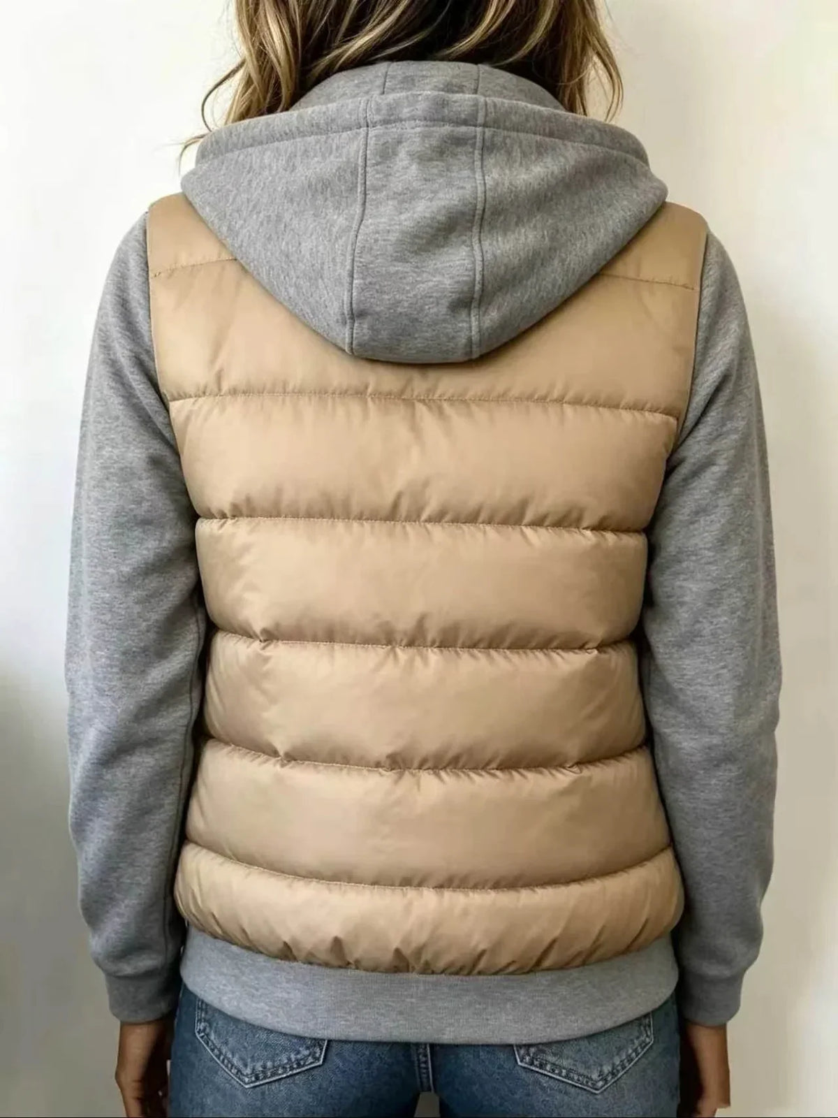 Sabrina colour-block padded jacket with hood
