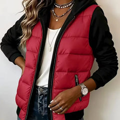 Sabrina colour-block padded jacket with hood