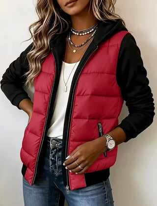 Sabrina colour-block padded jacket with hood