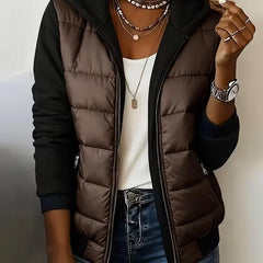 Sabrina colour-block padded jacket with hood