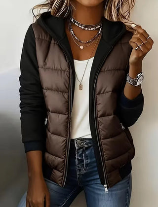 Sabrina colour-block padded jacket with hood