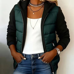 Sabrina colour-block padded jacket with hood