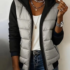 Sabrina colour-block padded jacket with hood