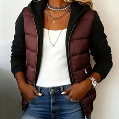 Sabrina colour-block padded jacket with hood