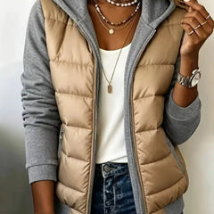 Sabrina colour-block padded jacket with hood