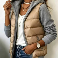 Sabrina colour-block padded jacket with hood