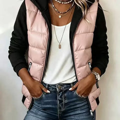 Sabrina colour-block padded jacket with hood