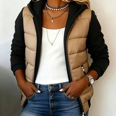 Sabrina colour-block padded jacket with hood