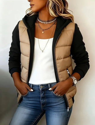 Sabrina colour-block padded jacket with hood