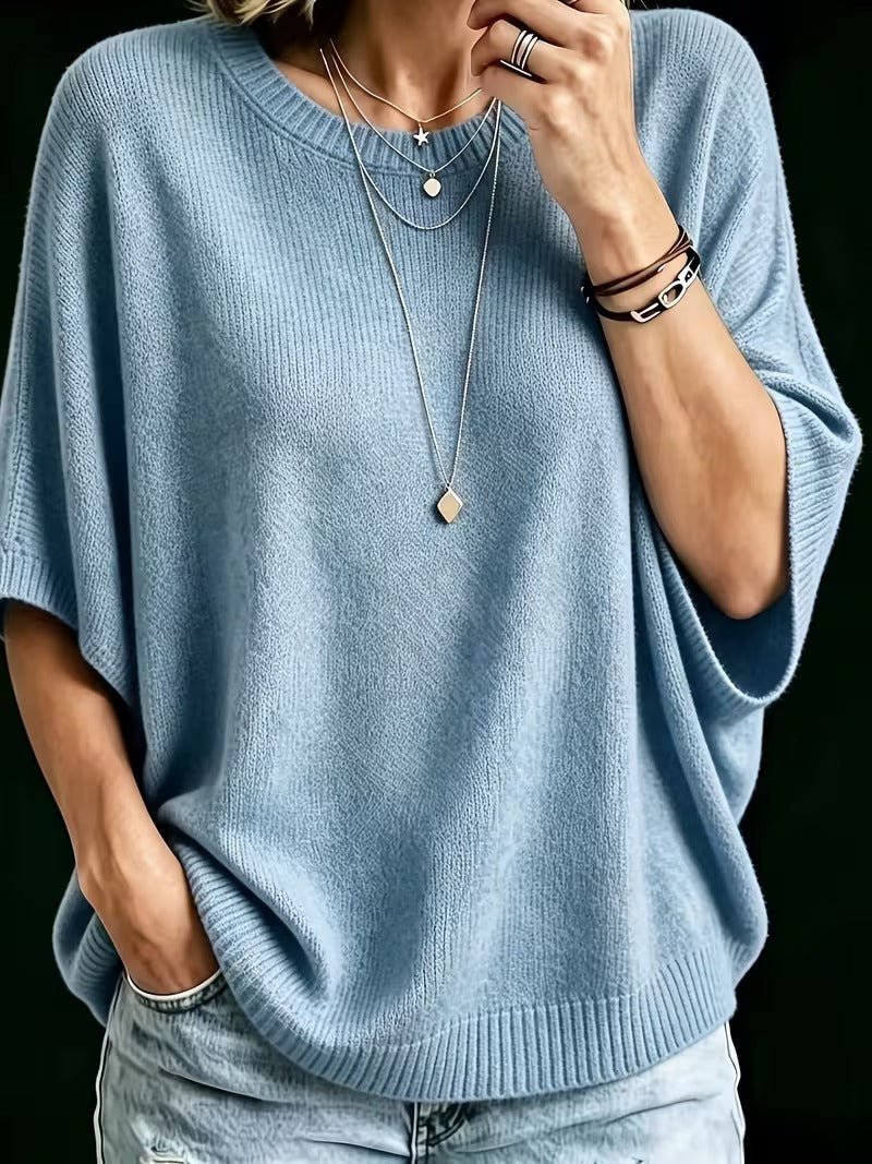 Amber casual batwing knit top