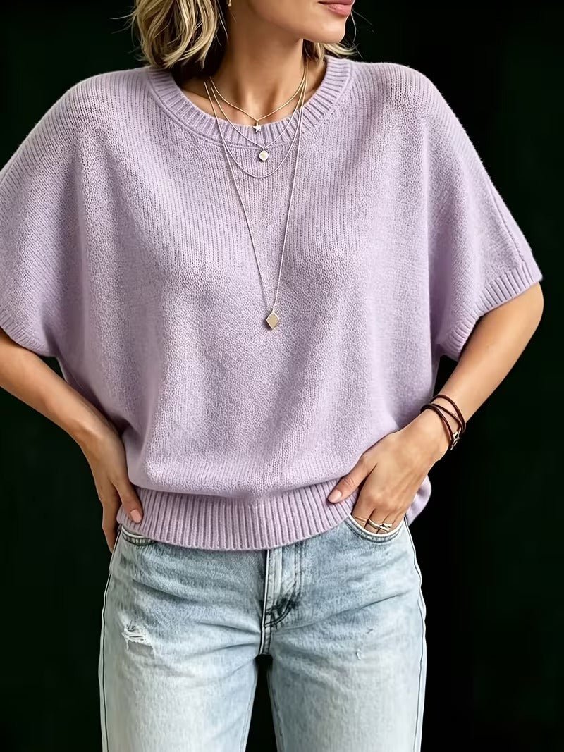 Amber casual batwing knit top