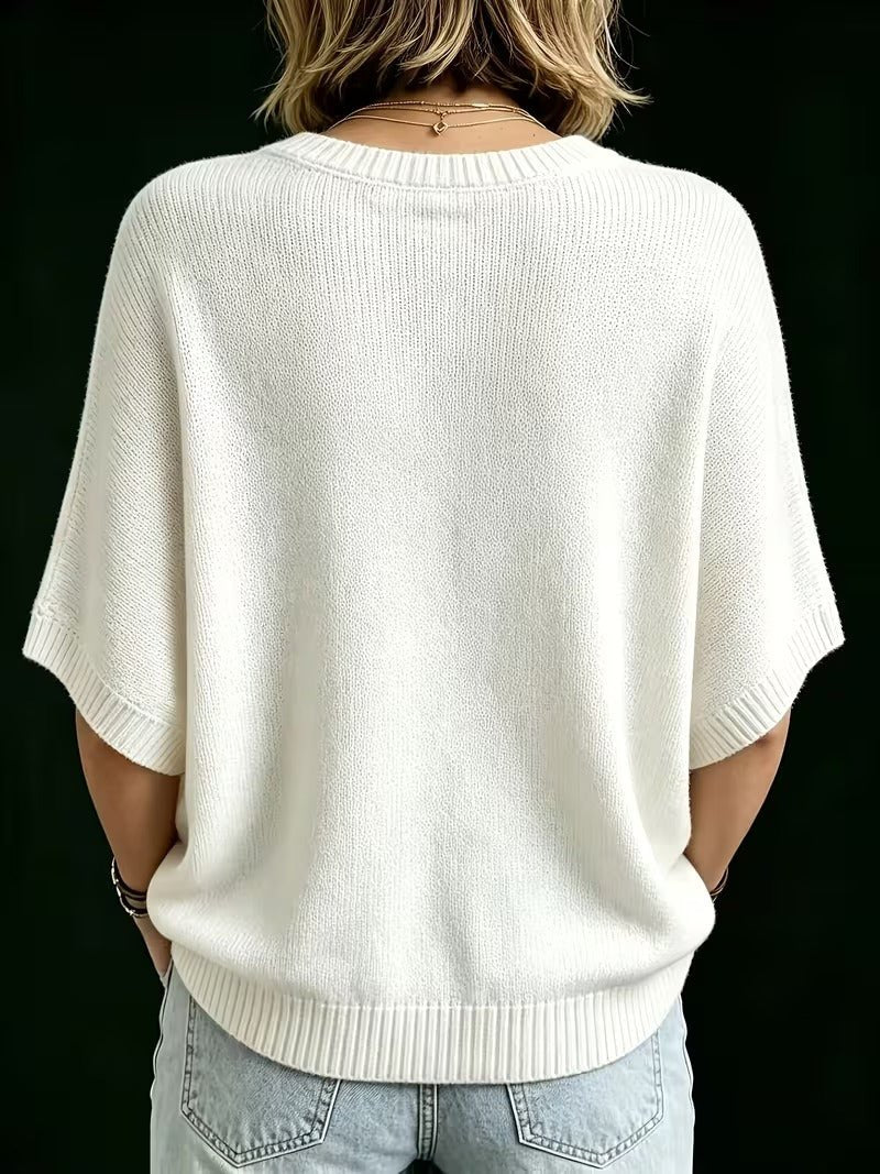 Amber casual batwing knit top