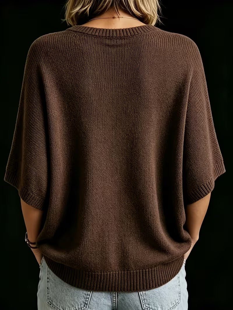 Amber casual batwing knit top