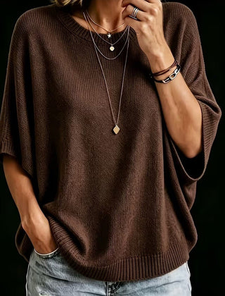 Amber casual batwing knit top