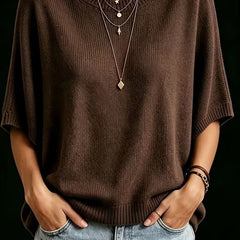 Amber casual batwing knit top