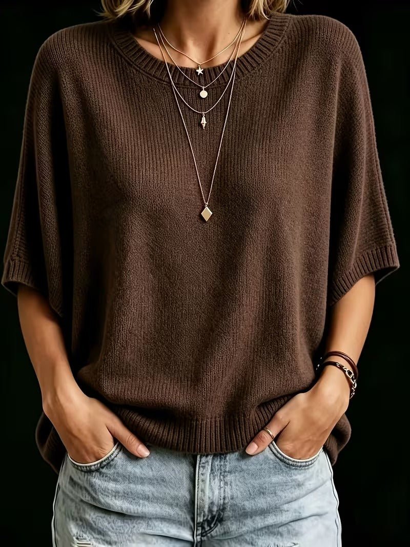 Amber casual batwing knit top