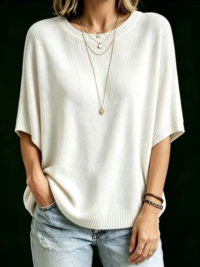 Amber casual batwing knit top