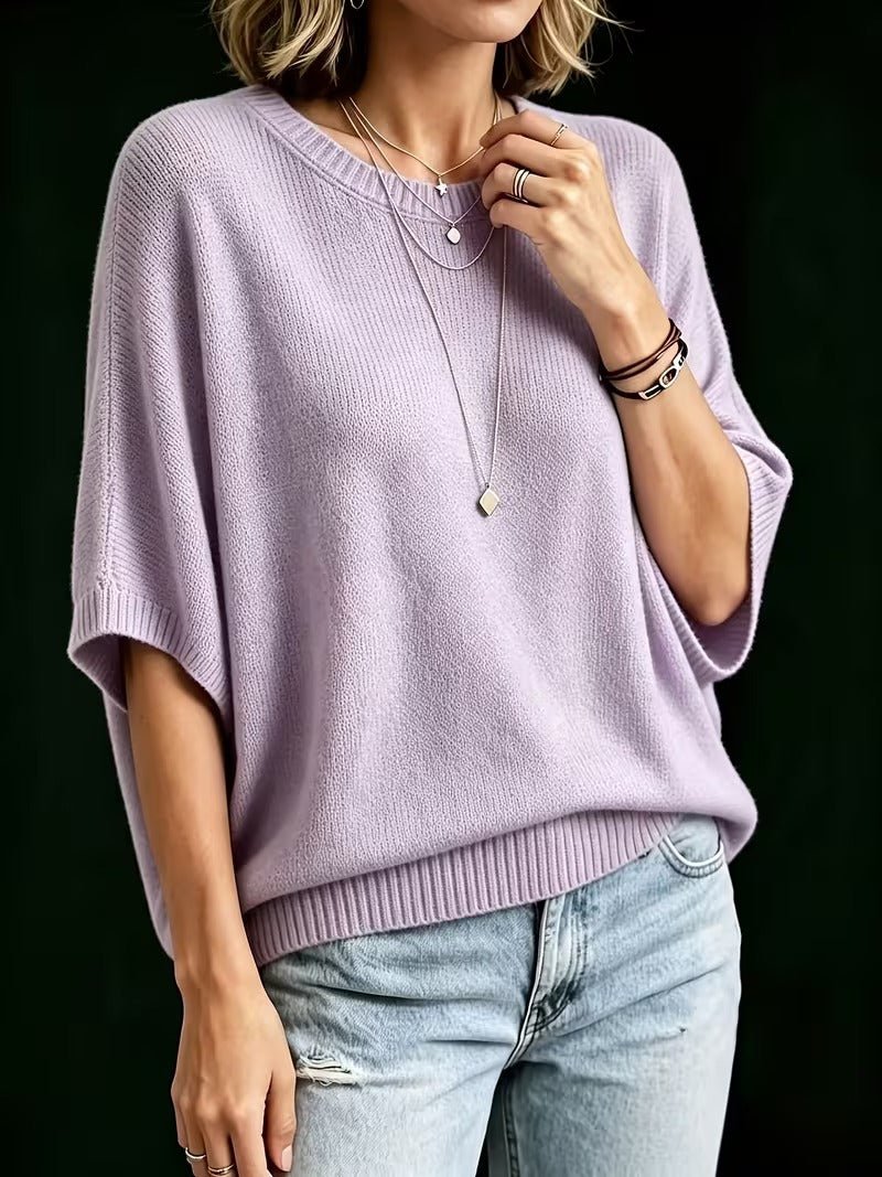 Amber casual batwing knit top