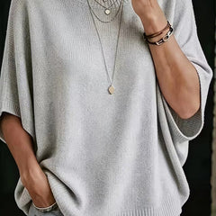 Amber casual batwing knit top