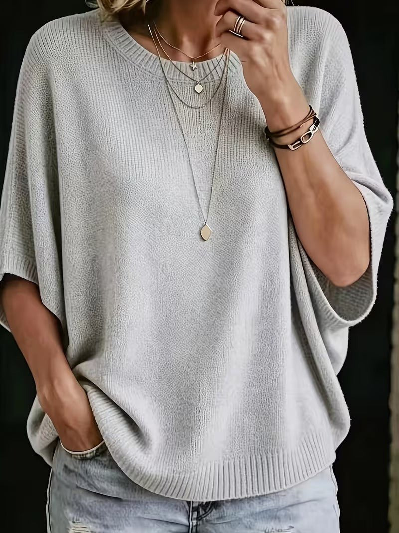 Amber casual batwing knit top