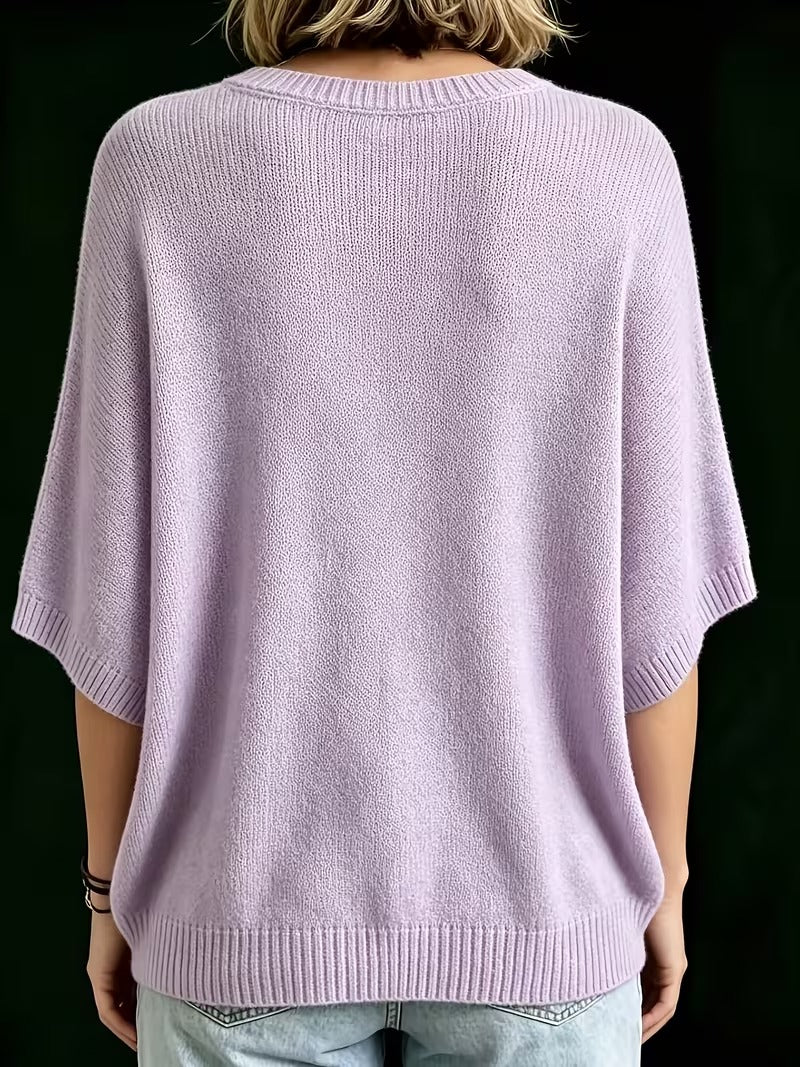 Amber casual batwing knit top