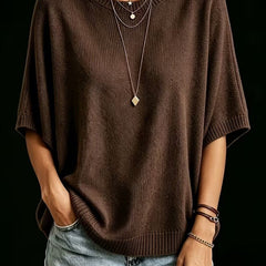 Amber casual batwing knit top
