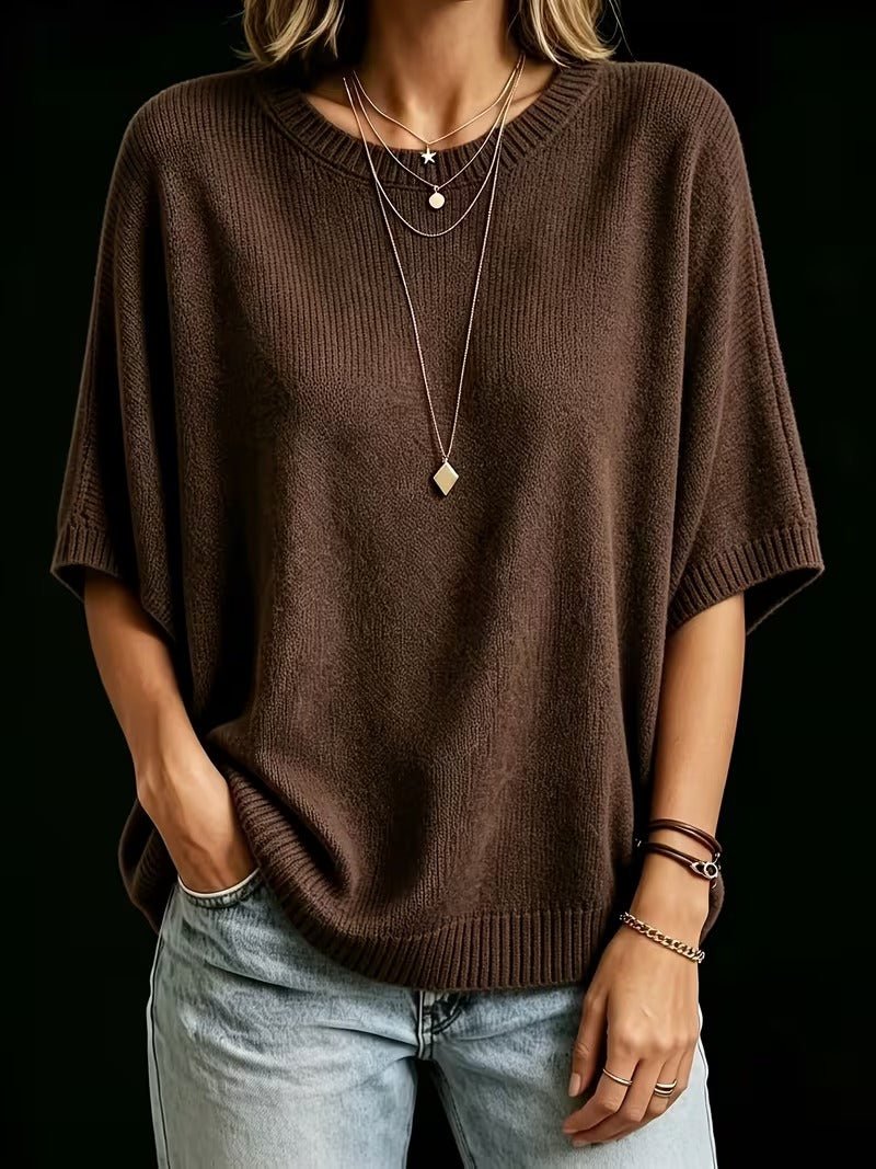 Amber casual batwing knit top