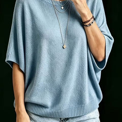 Amber casual batwing knit top