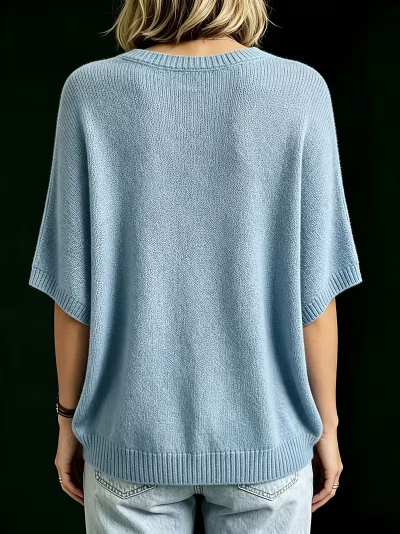 Amber casual batwing knit top