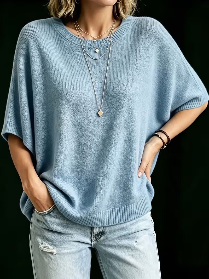 Amber casual batwing knit top