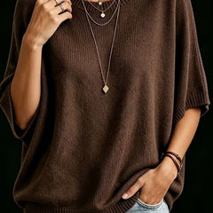 Amber casual batwing knit top