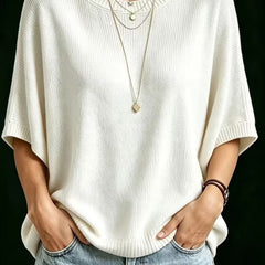 Amber casual batwing knit top